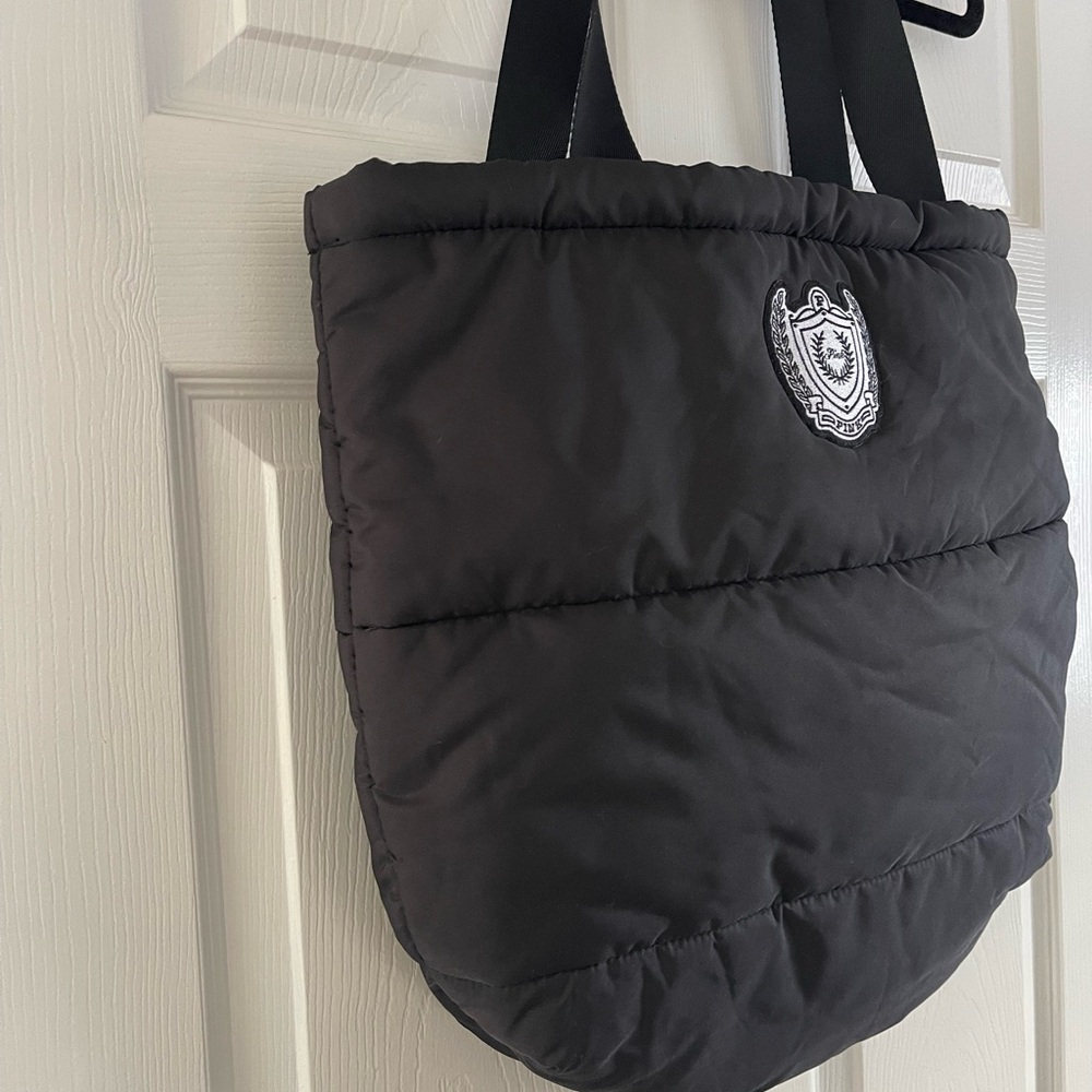 Victorias Secret Puffy Black Zipper Tote - Picture 3 of 8